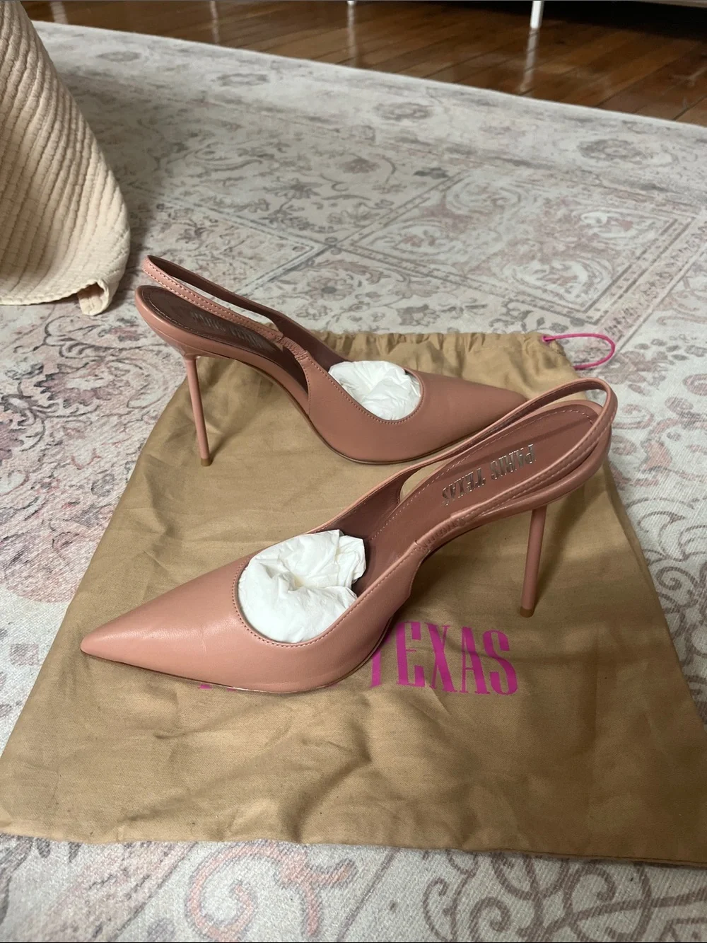 Paris Texas Dusty Rose Slingback Pointed-Toe Pumps